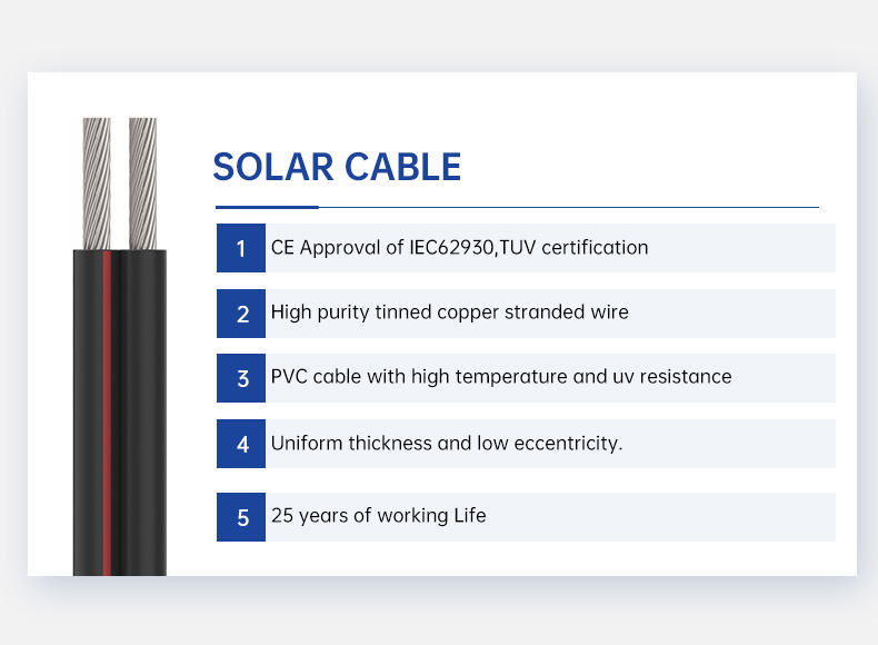 Custom DC PV Wire Dual Core Solar Cable(图2)