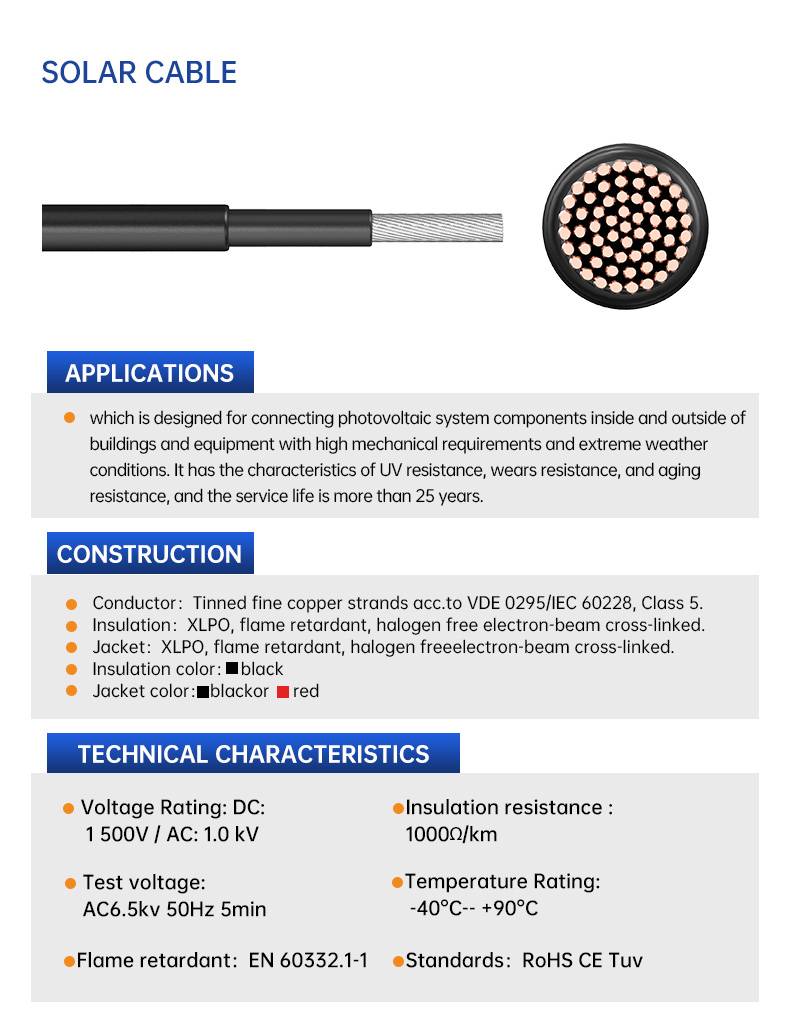 IEC 62930 Standard Photovoltaic Wire Cable For Solar Panel(图3)