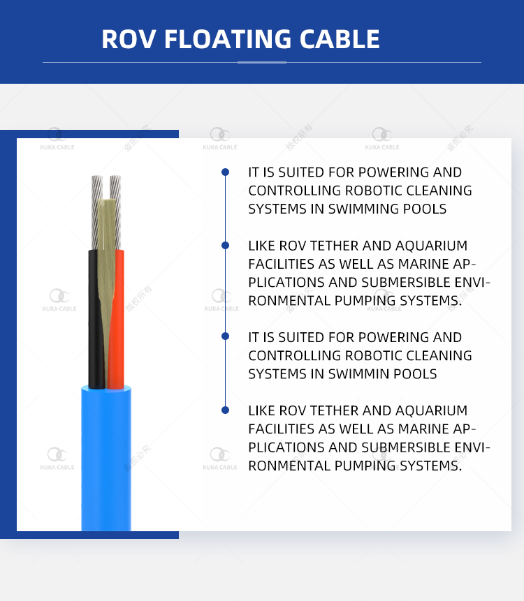Robot ROV cáp tự động làm sạch hệ thống dây điện hồ bơi(图2)