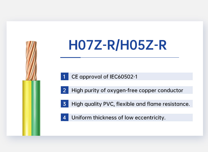 300/500V copper cable LSZH H05Z-R/H07Z-R building wire(图2)
