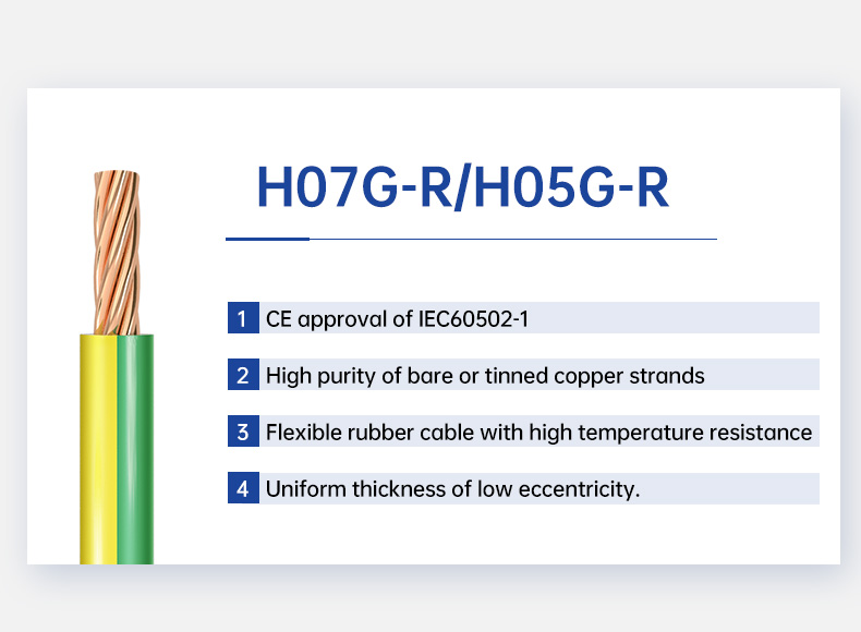 H05G-R / H07G-R Cáp công nghiệp bện đồng điện áp thấp(图2)