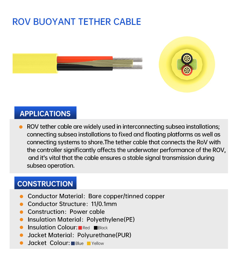2*28AWG power PE/PUR neutral buoyancy cable in underwater(图3)