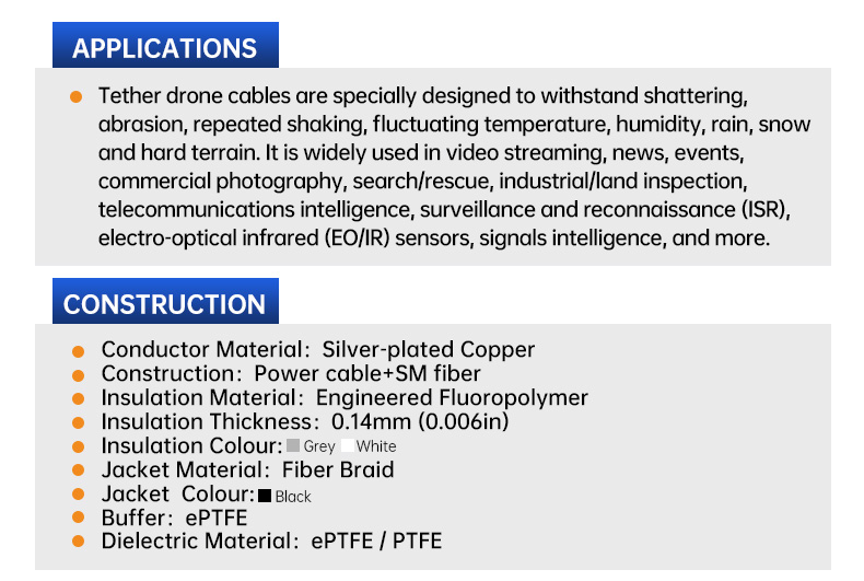 Army Use Tethered Drone Wire Fiber Optical Hybrid Cable(图4)