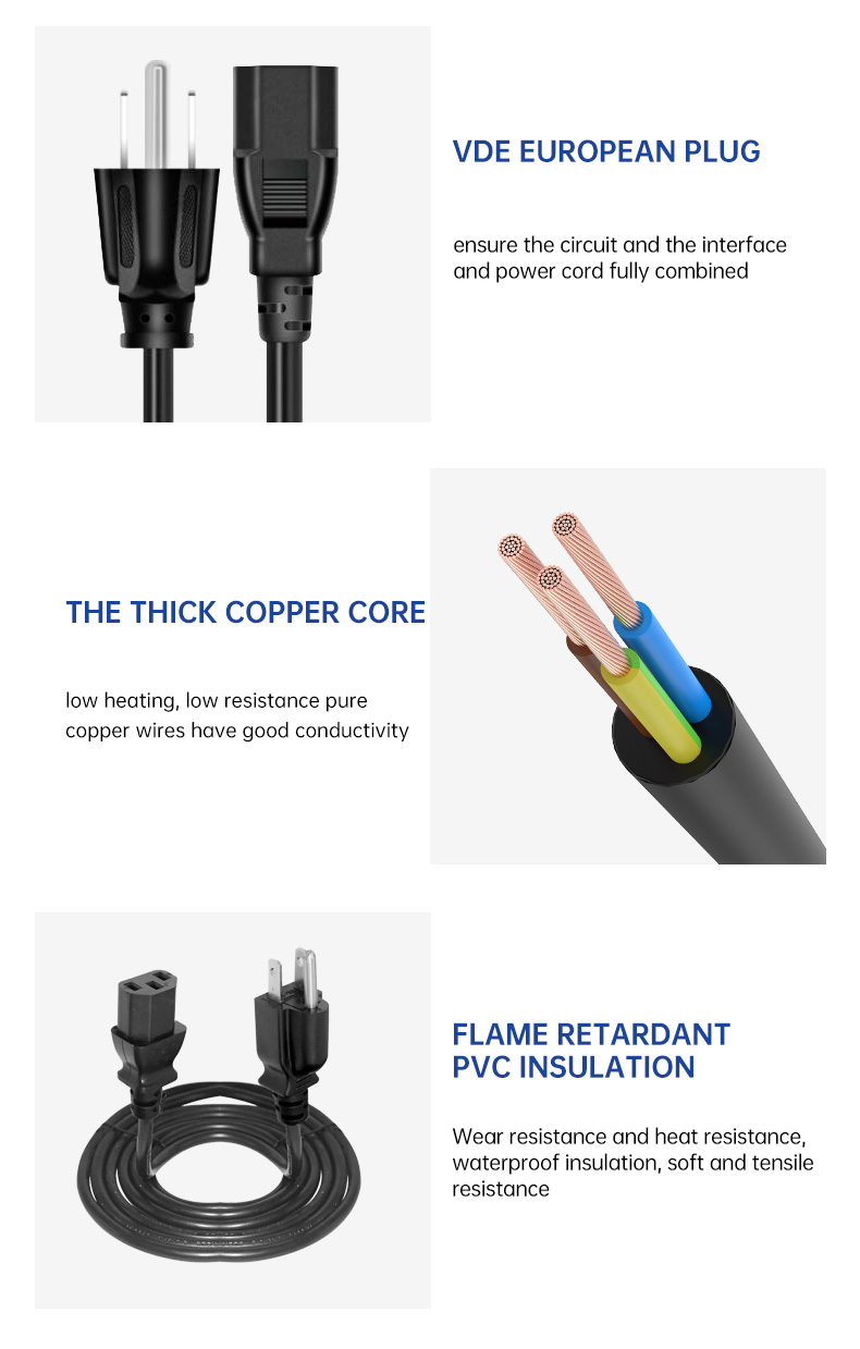 US 3-Pin Angle Plug To IEC 320 C13 AC Power Cord (图4)