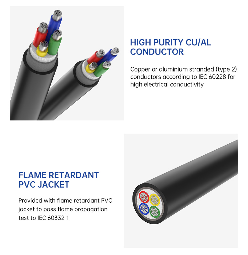0.6/1KV 4 Core AL/PVC/XLPE Insulated Unarmoured Power Cable(图5)