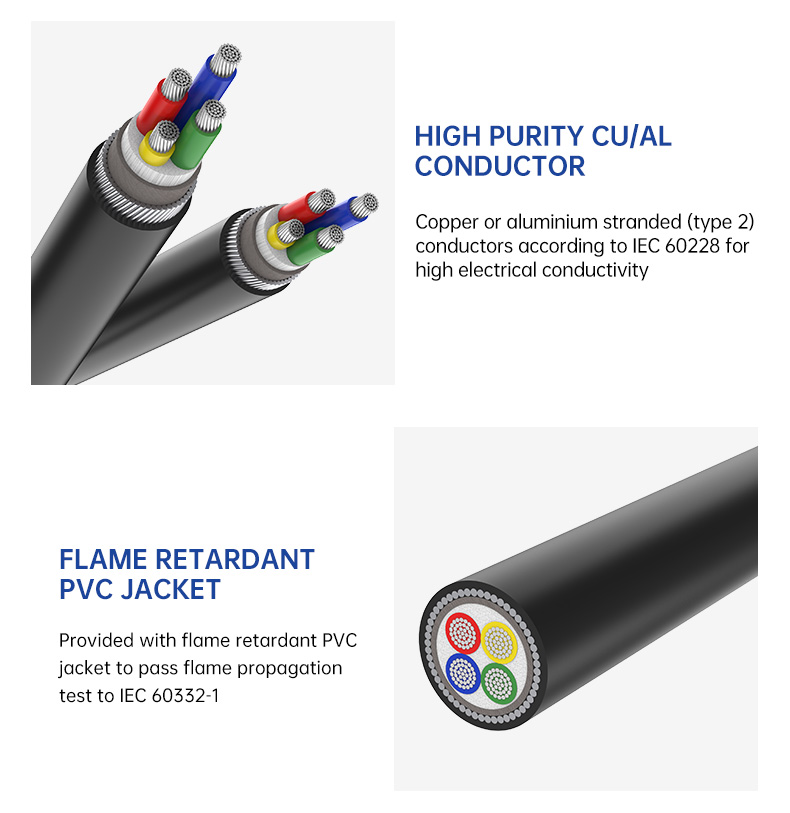 AL/PVC/AWA/XLPE steel wire Armoured Outdoor Electric Power Cable(图5)