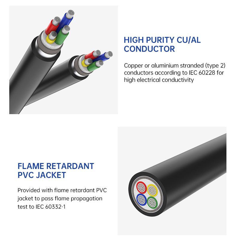 AL/PVC/STA/XLPE sheathed aluminum Armoured Electrical Cable(图5)