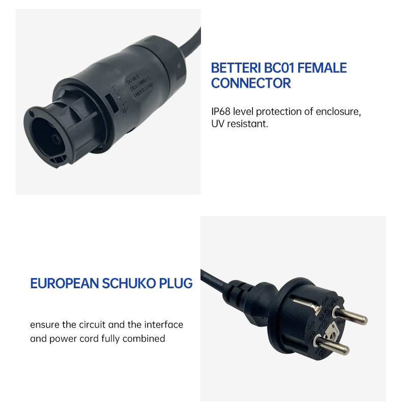 Câble AC 5M avec connecteur mâle BC01 et prise Schuko